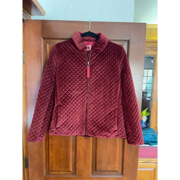 LASSERE CELVET QUILTED JACKET WINE COLOR SIZE SMALL - Picture 1 of 6